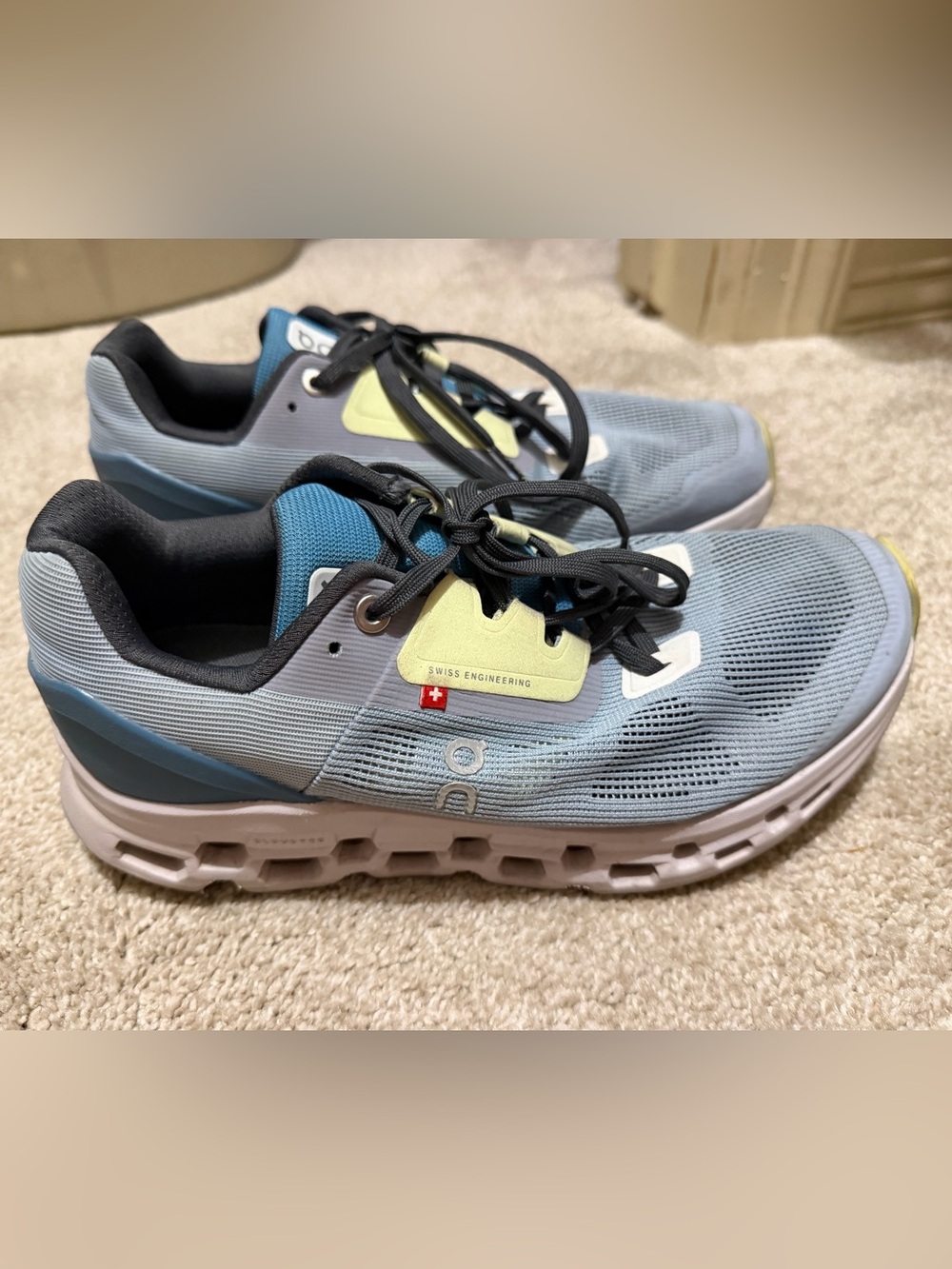 On Women's Cloudrunning Sneakers - Light Blue with Black & Cream Accents